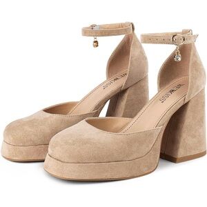 Platform Chunky Nude Heels